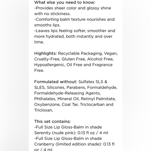 bareMinerals Gleam On Lip Gloss-Balm Duo Limited Edition - Picture 6 of 6